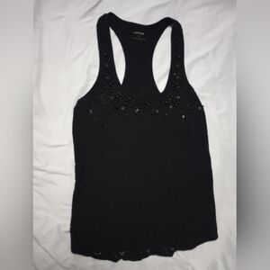 Express Black Beaded Women's Tank Top